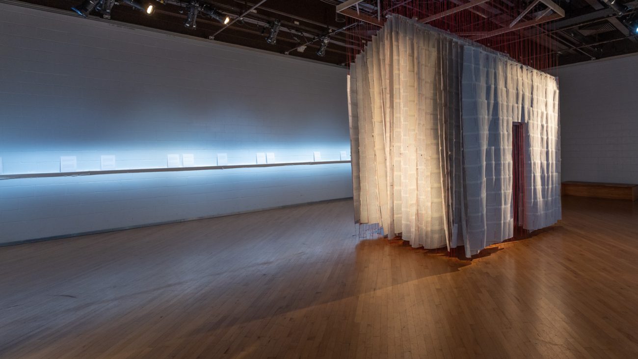 Installation view of "Maison de rêves" at la Maison de la culture du Plateau-Mont-Royal, 2021