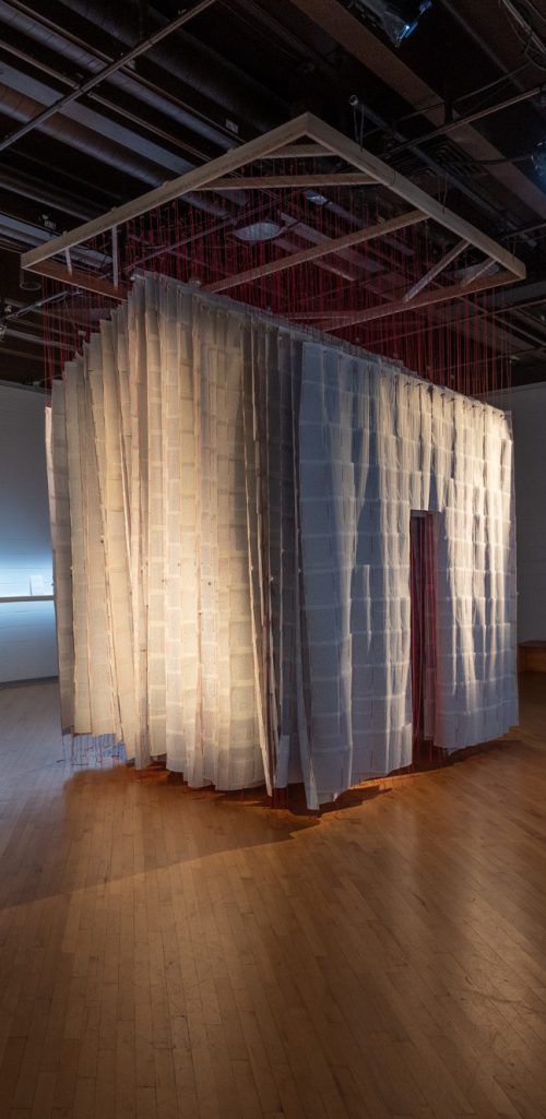 Installation view of "Maison de rêves" at la Maison de la culture du Plateau-Mont-Royal, 2021